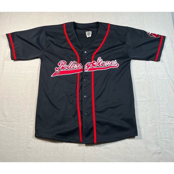 Liquid Blue The Rolling Stones Black Concert Baseball Jersey Large - Picture 1 of 6